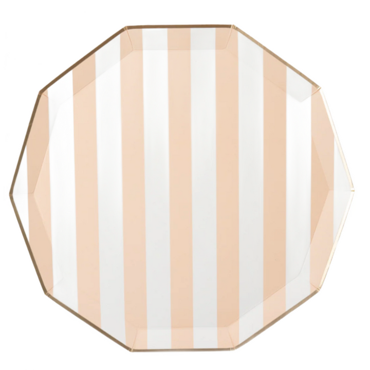 Plato Grande a Rayas Cabana Melocotón