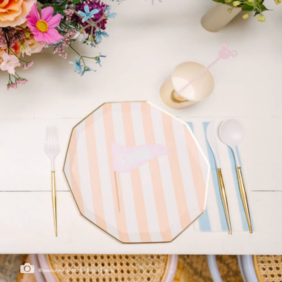 Plato Grande a Rayas Cabana Melocotón