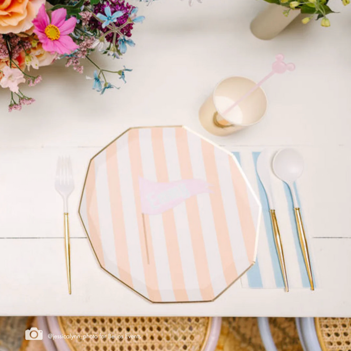 Plato Grande a Rayas Cabana Melocotón