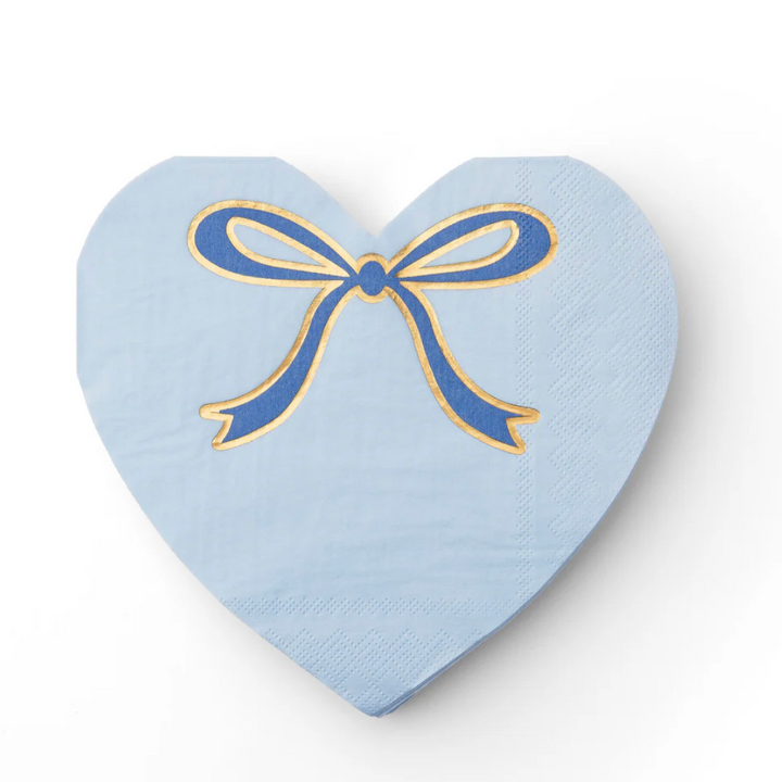 Servilleta Azul Bow Heart, 20 Uds