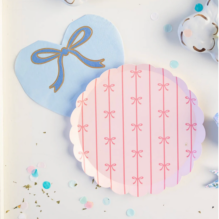 Servilleta Azul Bow Heart, 20 Uds