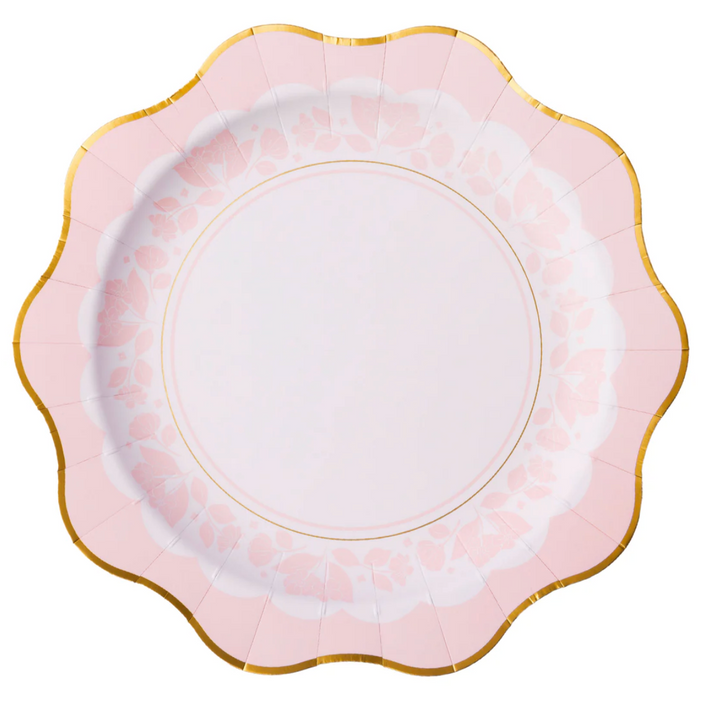 Plato Grande Floral Rosa Pétalo