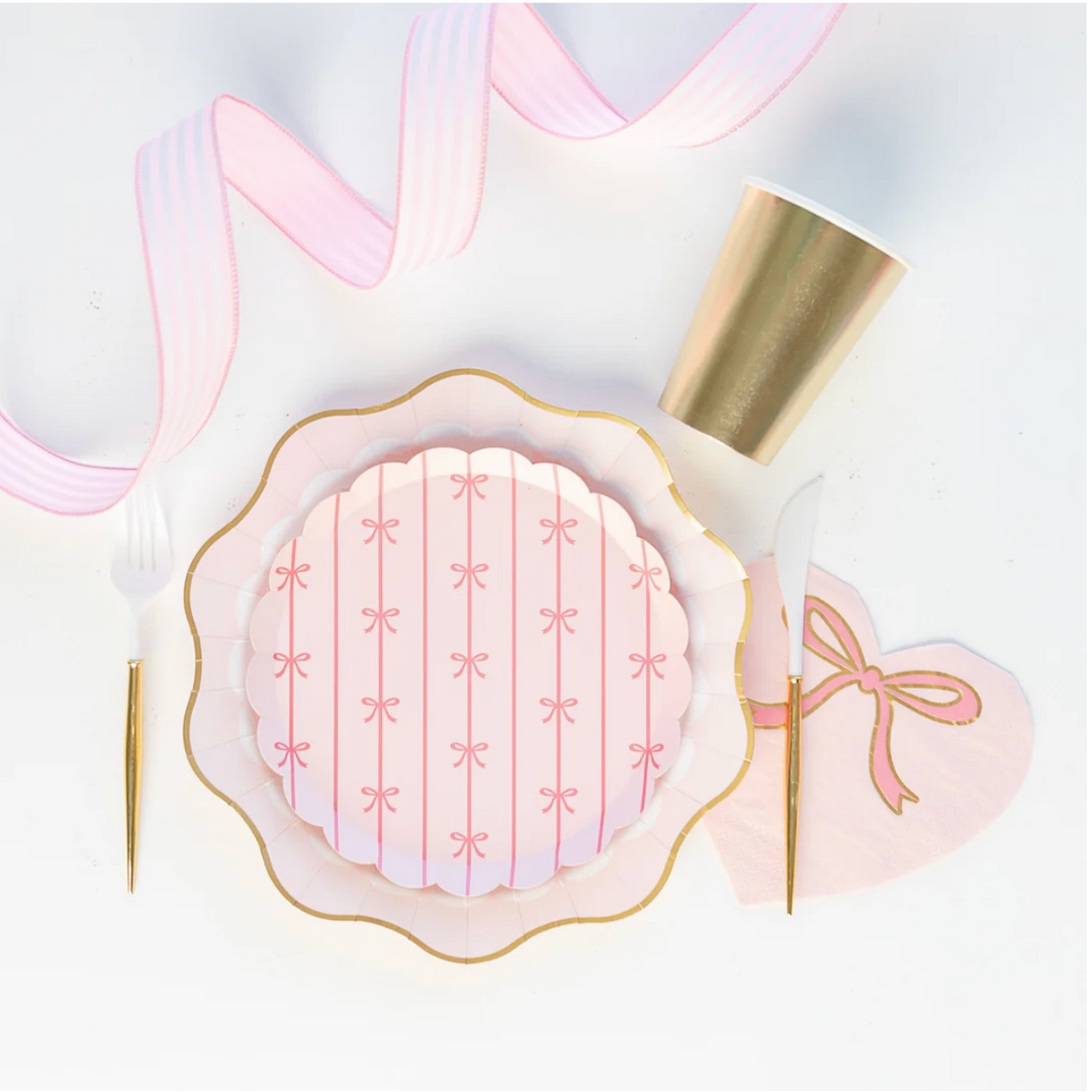 Plato Grande Floral Rosa Pétalo