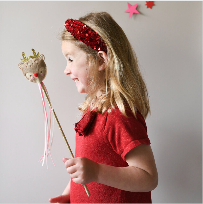 Diadema de Terciopelo de Lentejuelas Roja