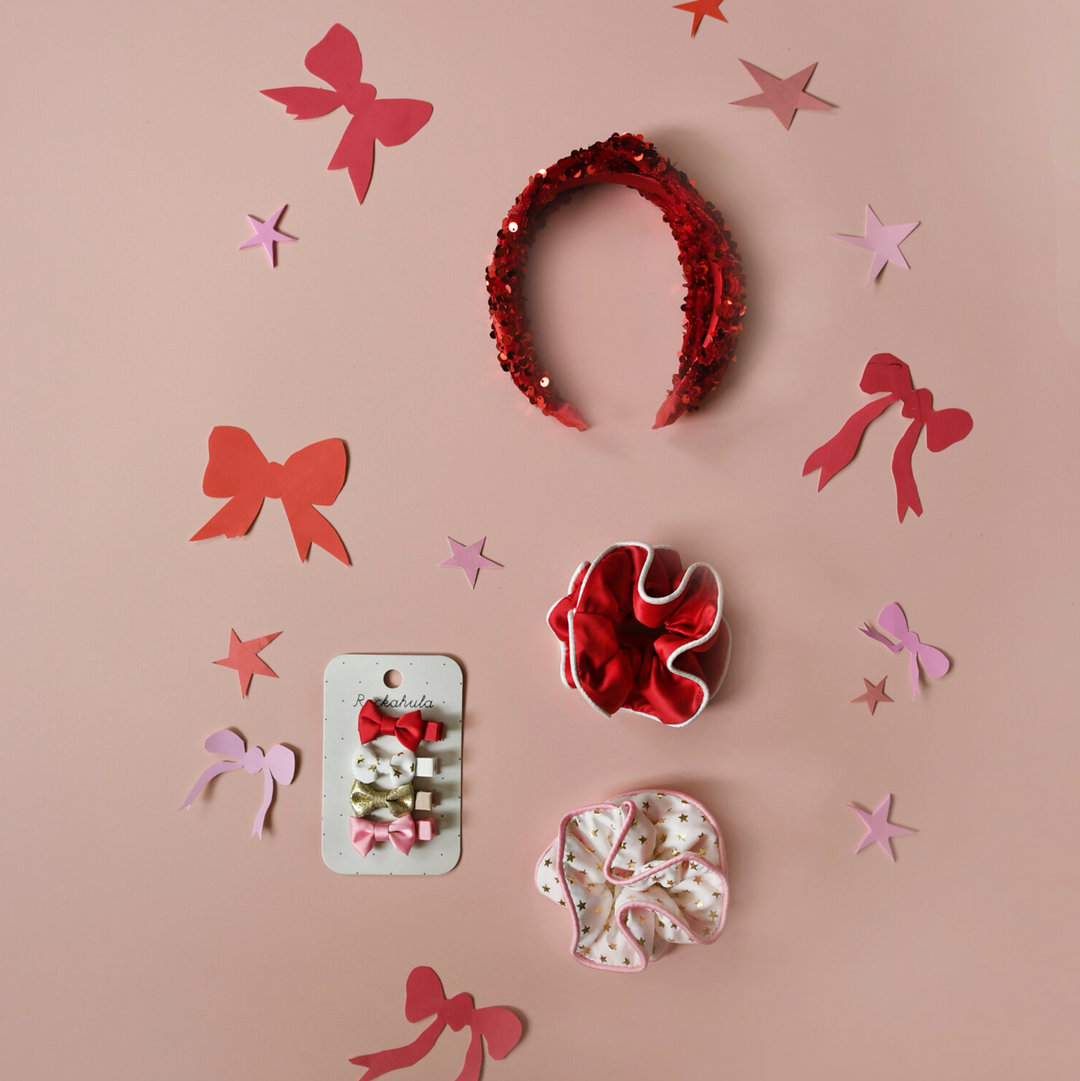 Diadema de Terciopelo de Lentejuelas Roja