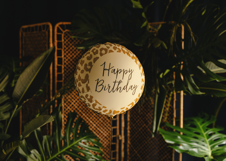 Globo Foil Estampado Cheetah Happy Birthday 45cm