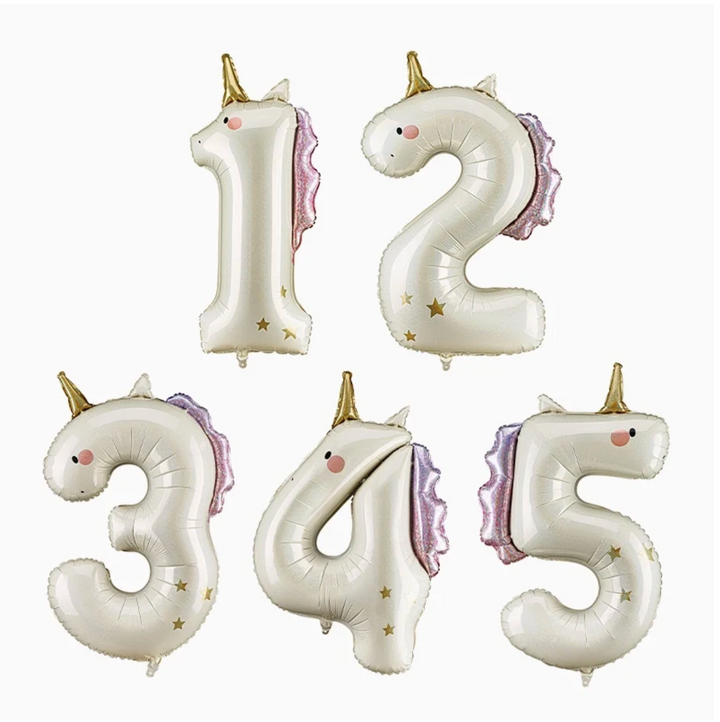 Globo Unicornio Número XXL N. 1 al 5 (40")