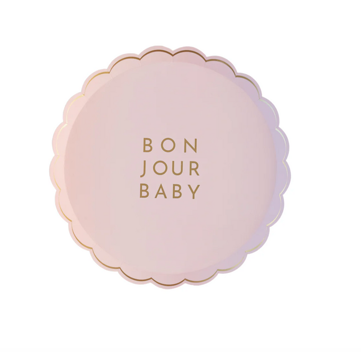 Plato "BONJOUR BABY" Rosa pétalo, 8 Uds