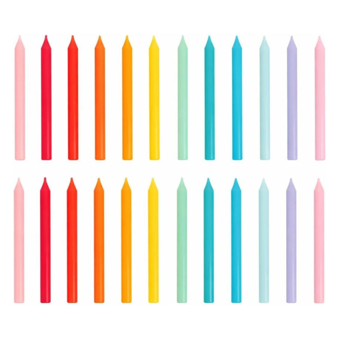 Velas de cumpleaños Arcoíris 24 Uds