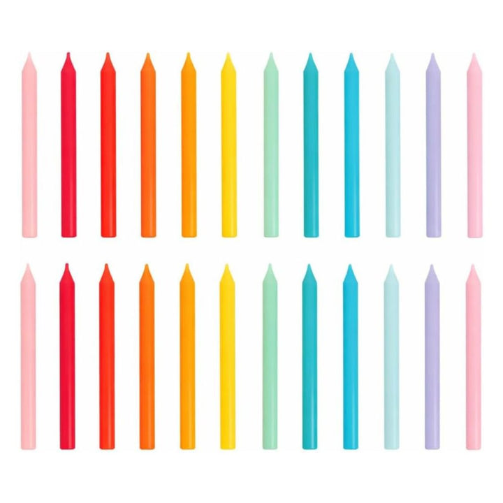 Velas de cumpleaños Arcoíris 24 Uds