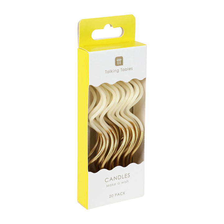 Velas Twist Dorado Blanco degradado 20 Uds