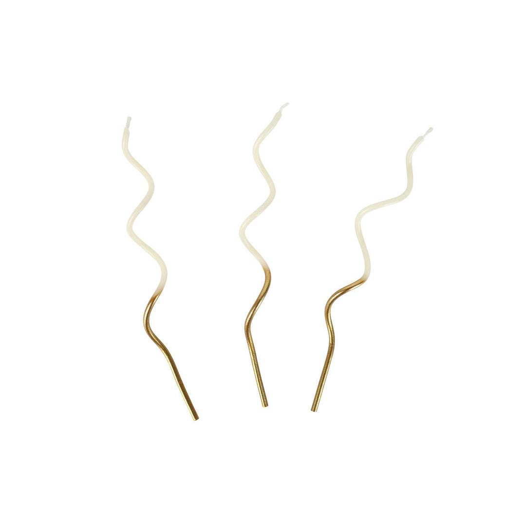Velas Twist Dorado Blanco degradado 20 Uds