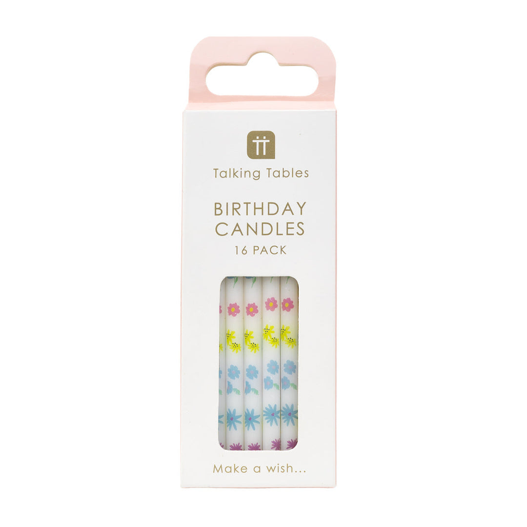 Vela Flores Pastel 16 Uds