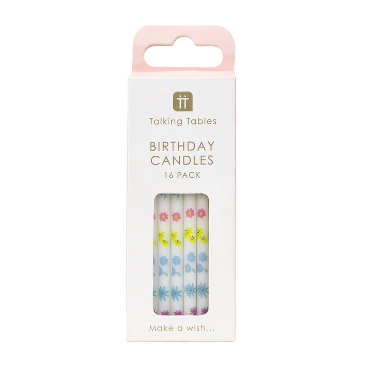 Vela Flores Pastel 16 Uds