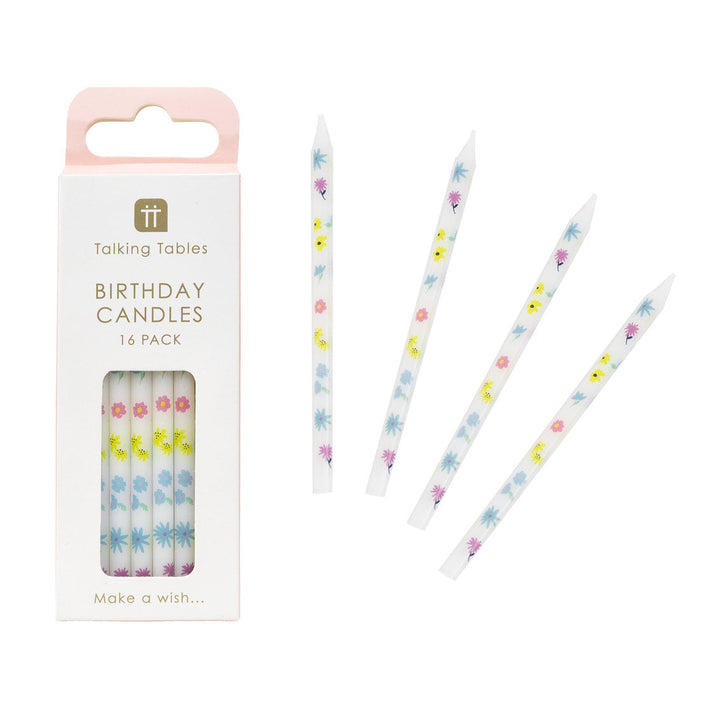 Vela Flores Pastel 16 Uds
