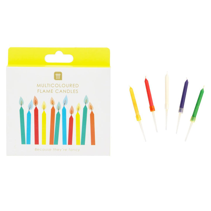 Velas de Cumpleaños con Llama Arcoíris 12 Uds