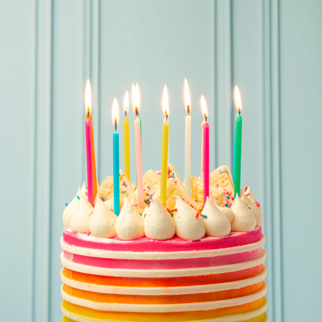 Velas de Cumpleaños Arcoíris 16 Uds