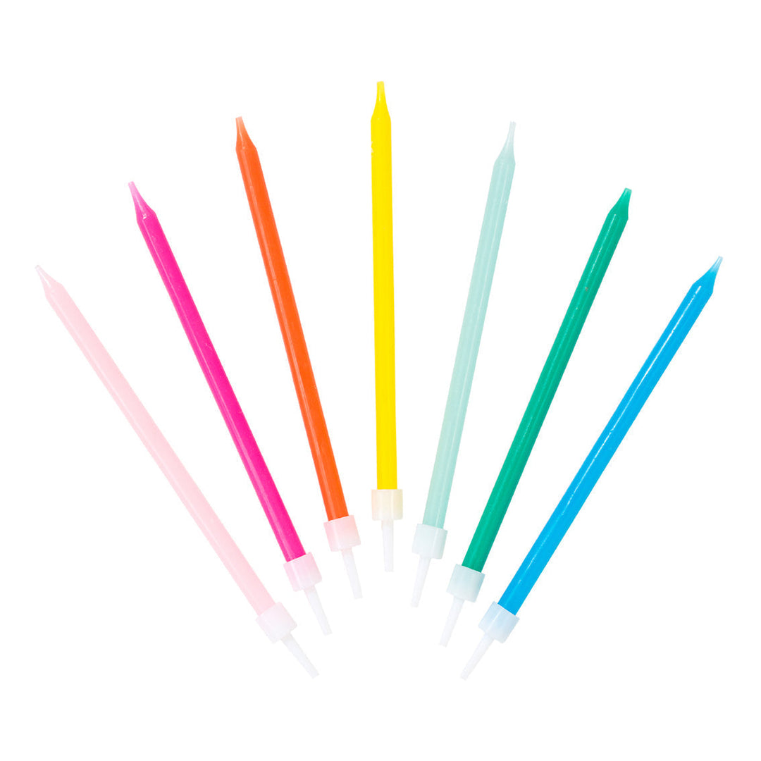 Velas de Cumpleaños Arcoíris 16 Uds
