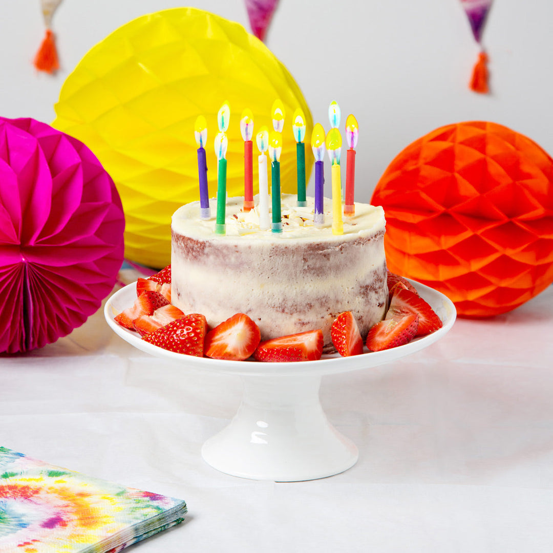 Velas de Cumpleaños con Llama Arcoíris 12 Uds