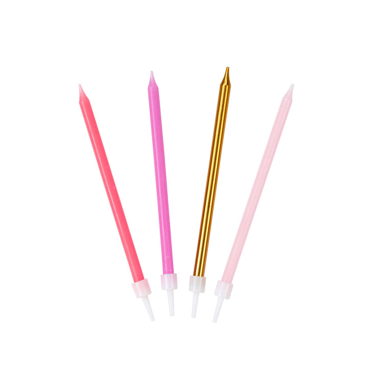 Velas Mix Rosa  y Dorado 16 Uds